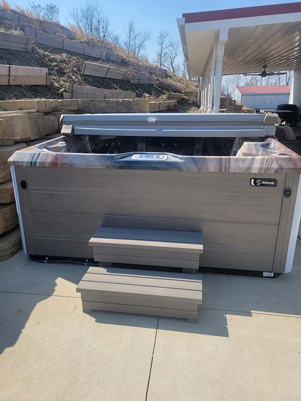 Completed hot tub installation